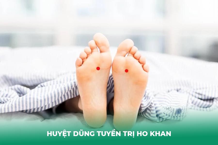 Huyệt Dũng Tuyền trị ho khan