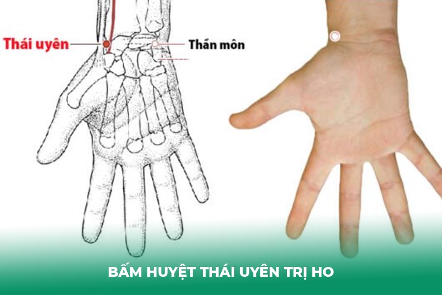 Bấm huyệt Thái Uyên trị ho