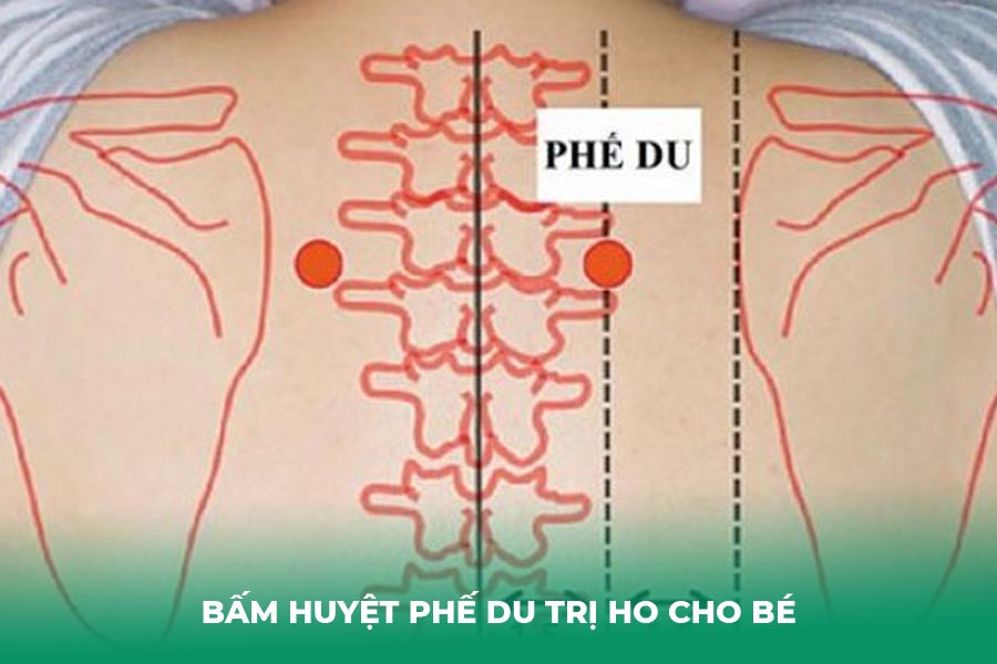 Bấm huyệt Phế Du trị ho cho bé