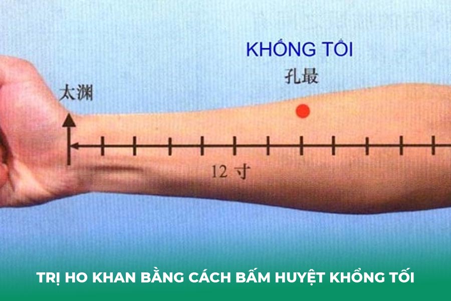 Trị ho khan bằng cách bấm huyệt Khổng Tối