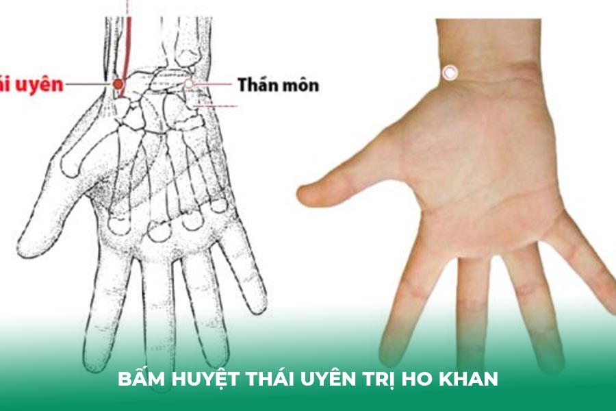 Bấm huyệt Thái Uyên trị ho khan