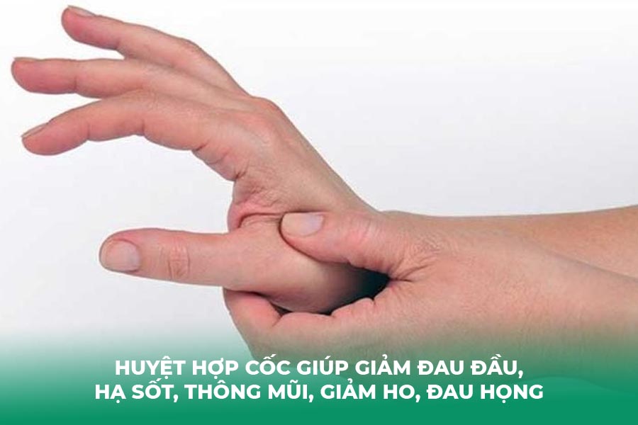 huyệt hợp cốc giúp giảm đau đầu, hạ sốt, thông mũi, giảm ho, đau họng