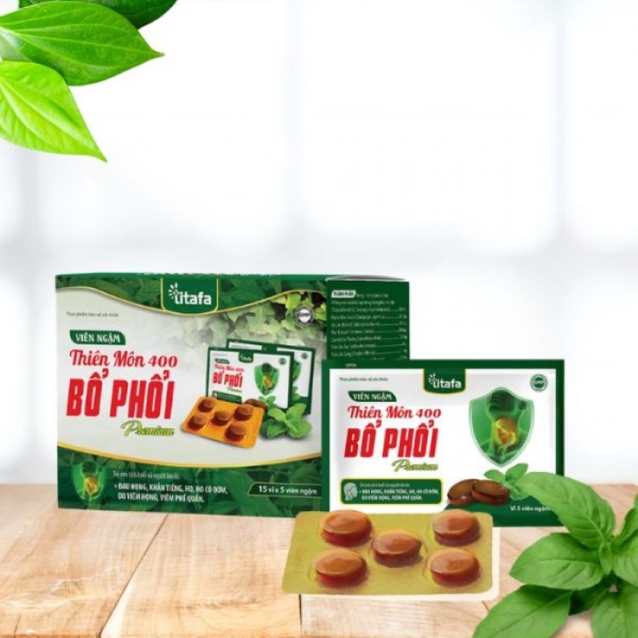 Viên ngậm Thiên Môn 400 Bổ Phổi Premium Titafa – Hỗ trợ giảm ho đờm hiệu quả