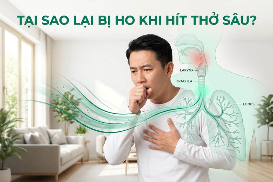 Tại sao lại bị ho khi hít thở sâu?