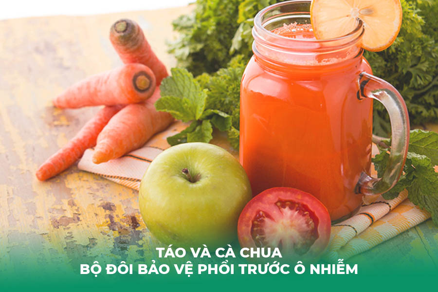 Táo và cà chua – bộ đôi bảo vệ phổi trước ô nhiễm