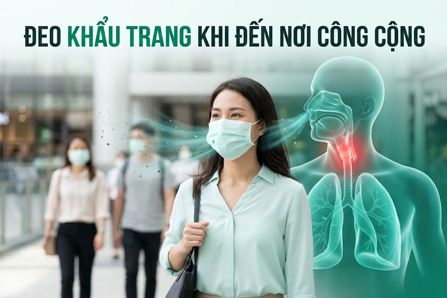 Đeo khẩu trang khi đến nơi công cộng