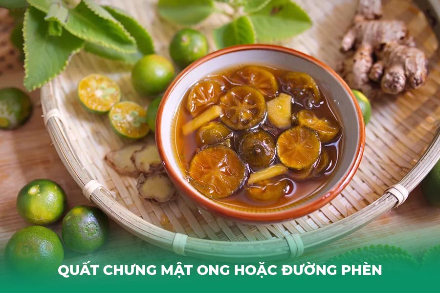 Quất chưng mật ong hoặc đường phèn