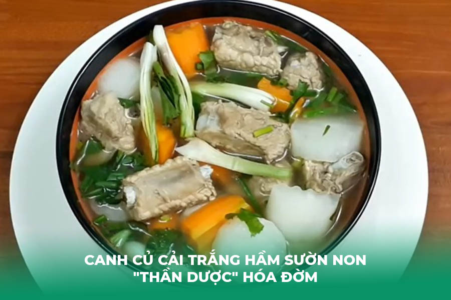 Canh Củ Cải Trắng Hầm Sườn Non – 