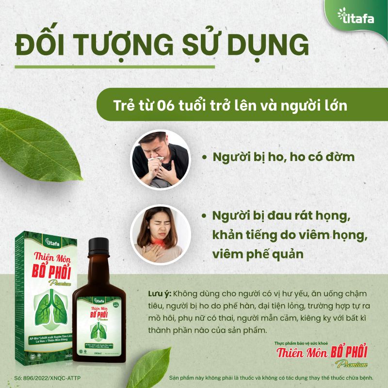đối tượng sử dụng thiên môn bổ phổi premium