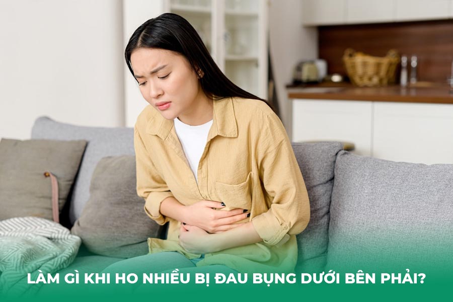 Làm gì khi ho nhiều bị đau bụng dưới bên phải?