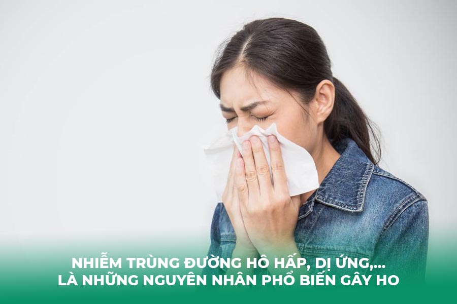 Nhiễm trùng đường hô hấp, dị ứng,... là những nguyên nhân phổ biến gây ho