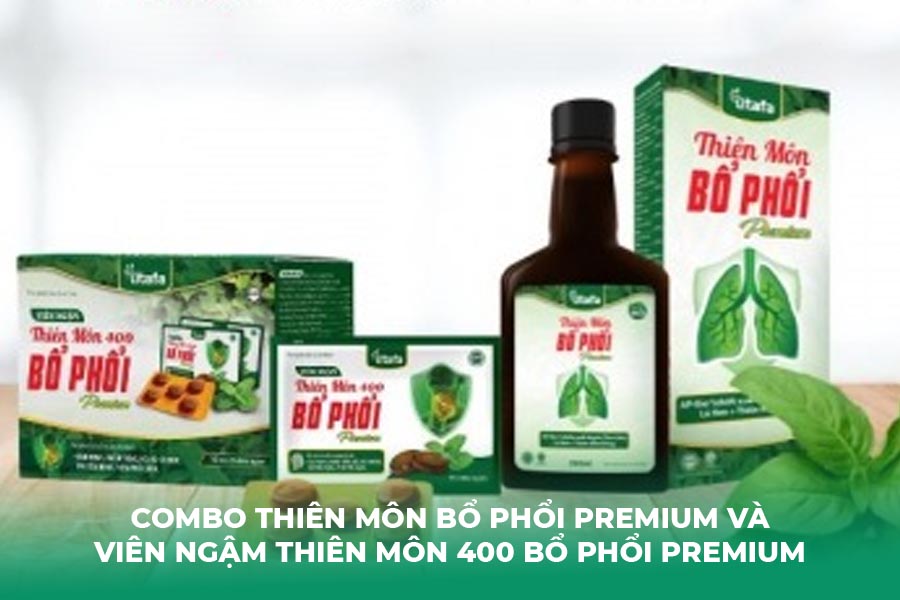 Hỗ trợ điều trị ho viêm họng hiệu quả với combo Thiên Môn Bổ Phổi Premium và Viên Ngậm Thiên Môn 400 Bổ Phổi Premium