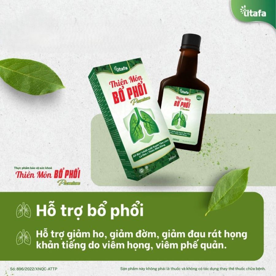 Siro Ho Thiên Môn Bổ Phổi Premium Titafa - Hỗ Trợ Điều Trị Ho Viêm Họng Hiệu Quả Từ Thảo Dược