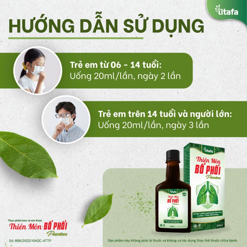 hướng dẫn sử dụng thiên môn bổ phổi premium