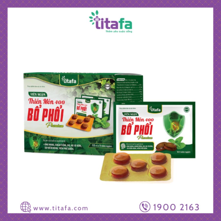 Mua kẹo ngậm Thiên Môn 400 Bổ Phổi Premium trực tiếp tại Titafa