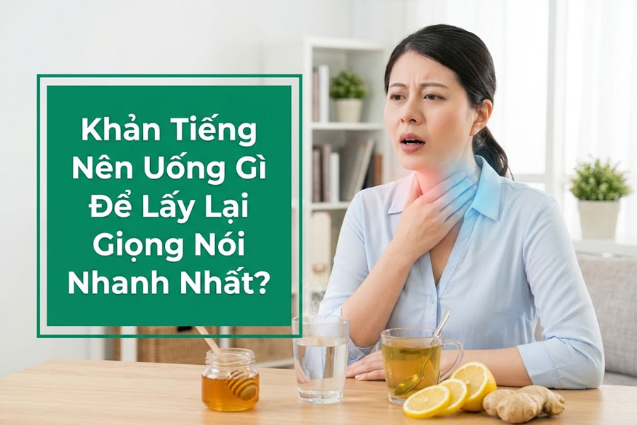 khàn tiếng uống gì