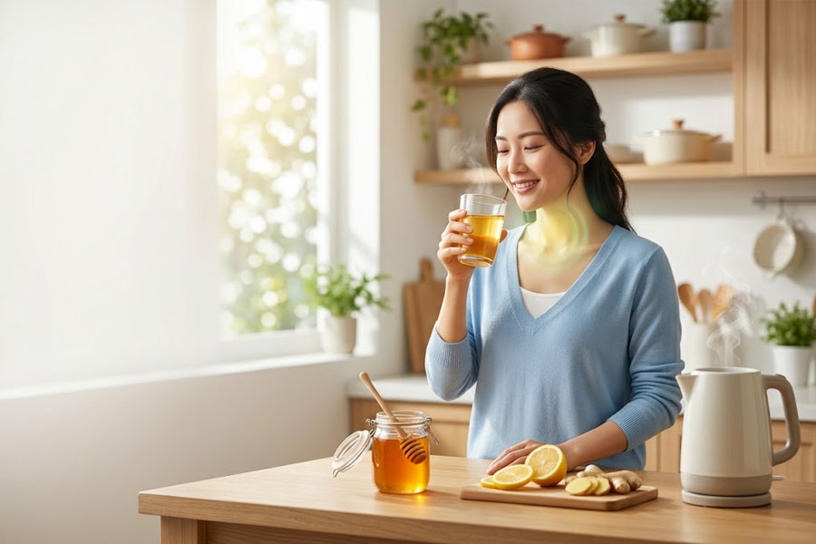 Mật ong pha nước ấm