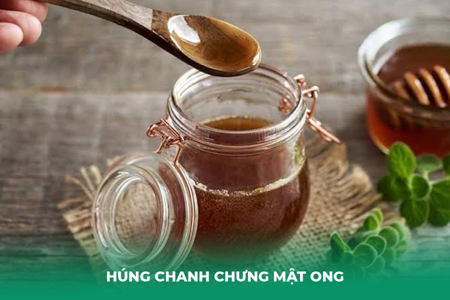 Húng chanh chưng mật ong hoặc đường phèn