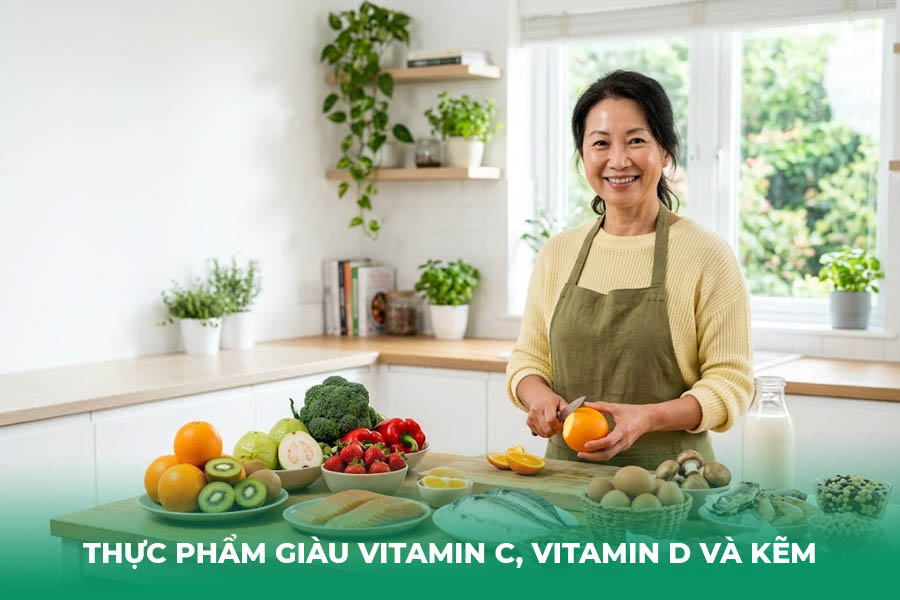 Thực Phẩm Giàu Vitamin C, Vitamin D Và Kẽm
