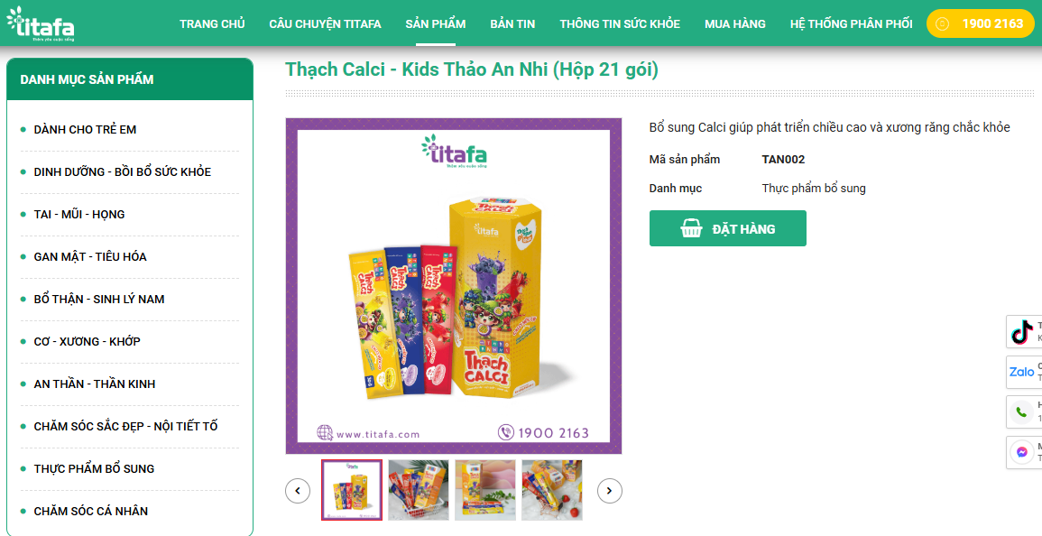 Mua thạch Calci tại website Titafa