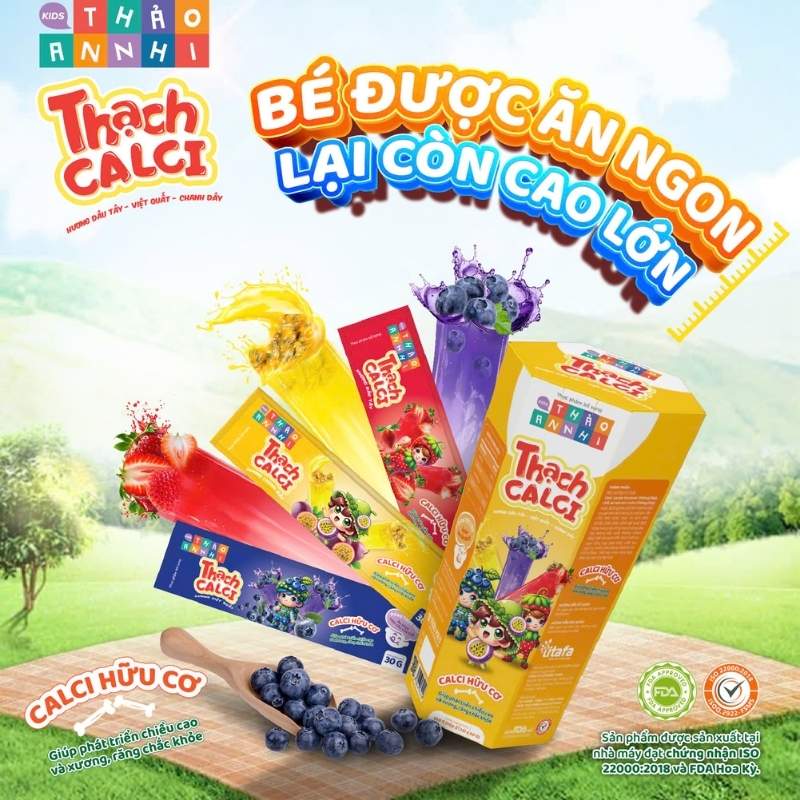 Thạch Calci chứa calci hữu cơ dễ hấp thu