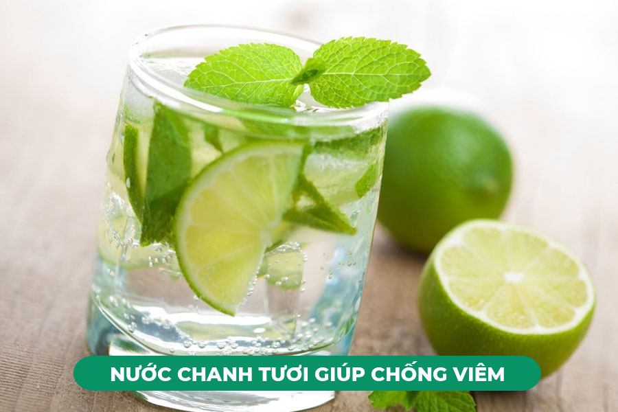 Nước chanh tươi chứa nhiều chất chống viêm, giúp thanh lọc phổi tối ưu