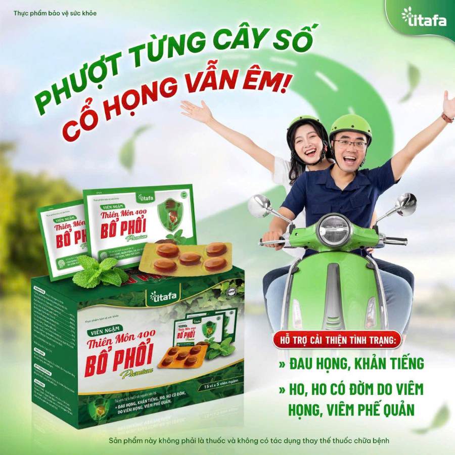 Viên ngậm Thiên Môn 400 Bổ Phổi Premium Titafa – Hỗ trợ giảm ho đờm hiệu quả