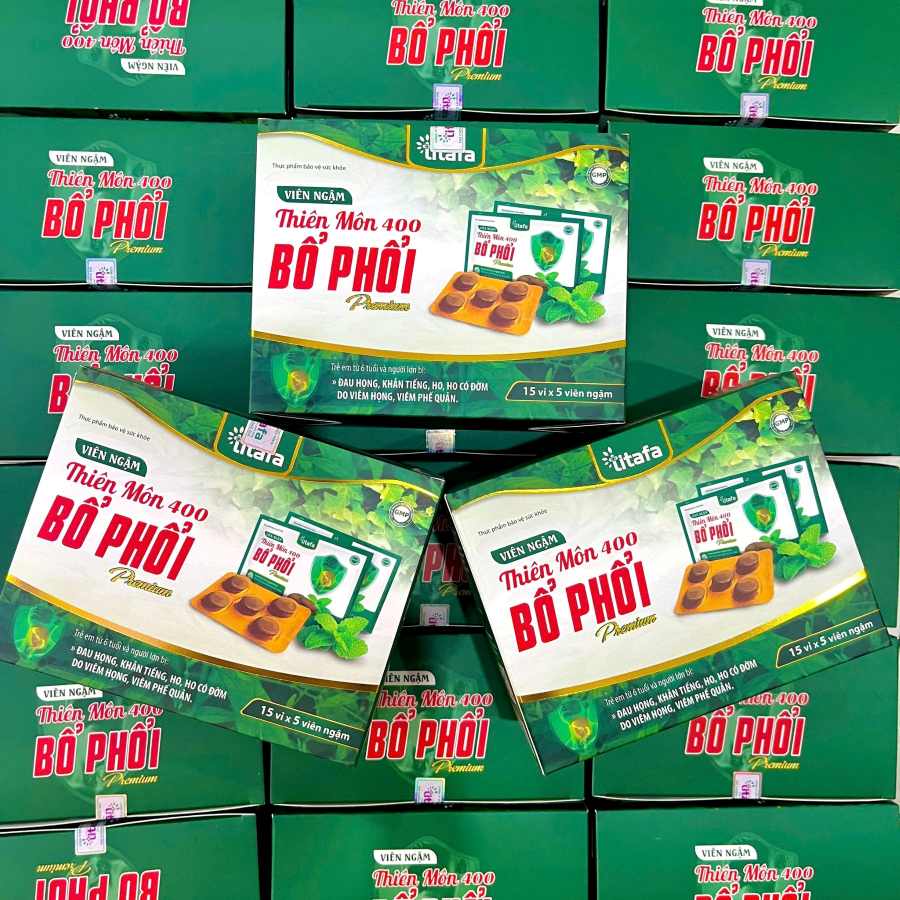 Viên ngậm Thiên Môn 400 Bổ Phổi Premium Titafa – Hỗ trợ giảm ho đờm hiệu quả