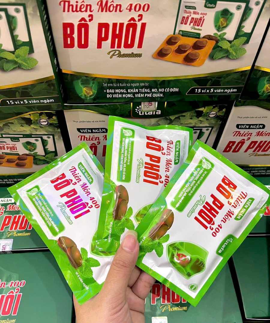 Viên ngậm Thiên Môn 400 Bổ Phổi Premium Titafa - Hỗ trợ giảm ho đờm hiệu quả