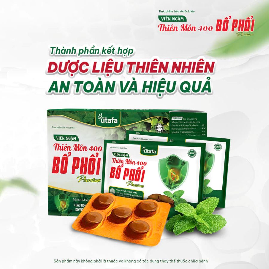 Viên ngậm Thiên Môn 400 Bổ Phổi Premium Titafa