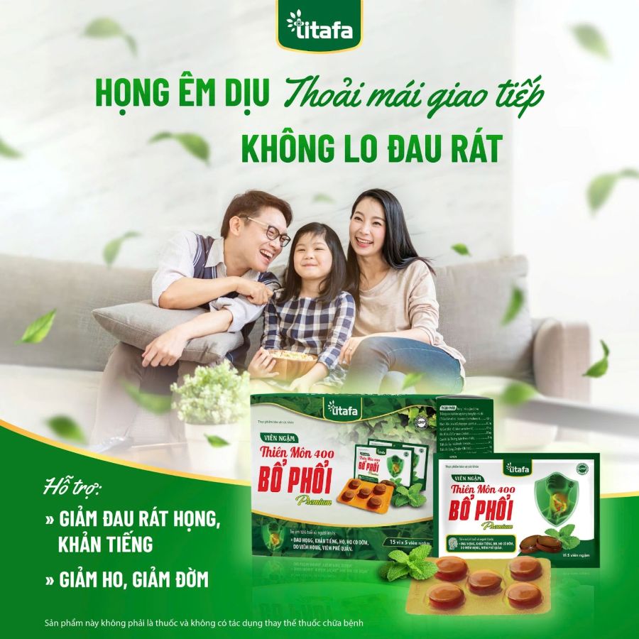 Viên ngậm Thiên Môn 400 Bổ Phổi Premium