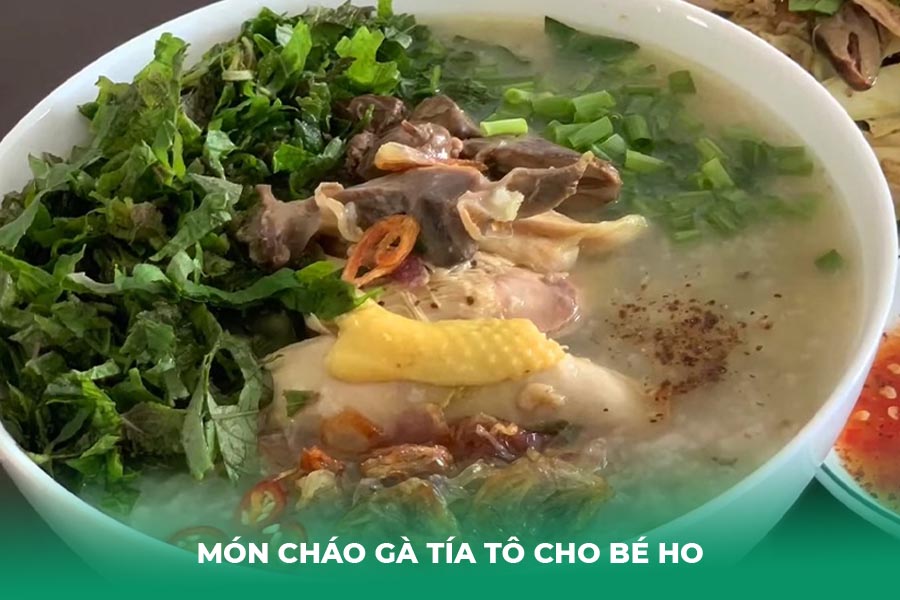 Món Cháo gà tía tô cho bé ho