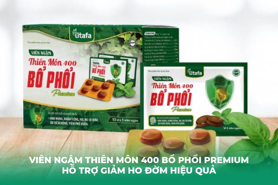 Viên ngậm Thiên Môn 400 Bổ Phổi Premium Titafa – Hỗ trợ giảm ho đờm hiệu quả