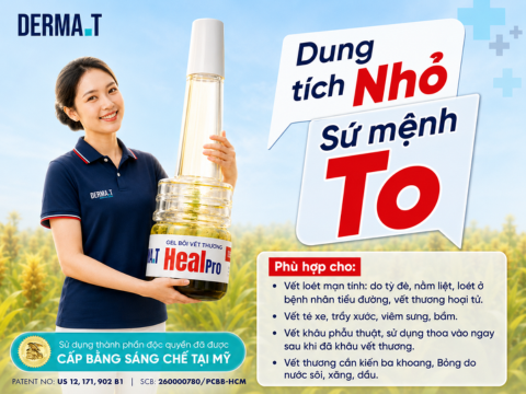 Derma.T HealPro hiệu quả cho đa dạng vết thương Loét tì đè, vết thương tiểu đường, hoại tử,...