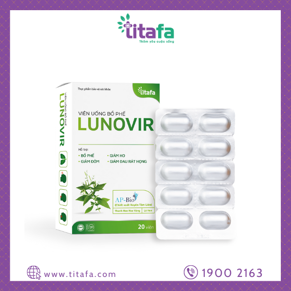 TPBVSK - Viên uống BỔ PHẾ LUNOVIR (Hộp 2 vỉ x 10 viên)