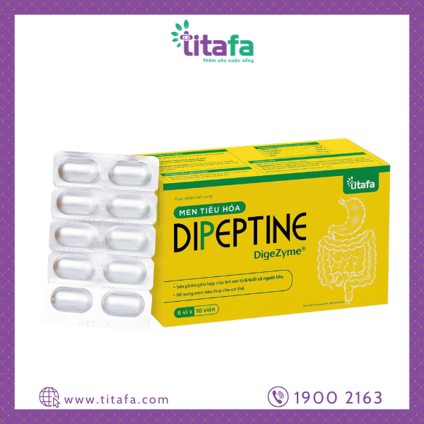 Tpbs Men tiêu hoá DIPEPTINE (6 vỉ x 10 viên)
